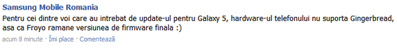 Samsung Mobile Romania pe Facebook