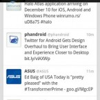 Twitter 3.0 pentru android timeline