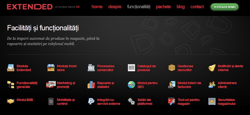 uis extended facilitati si functionalitati