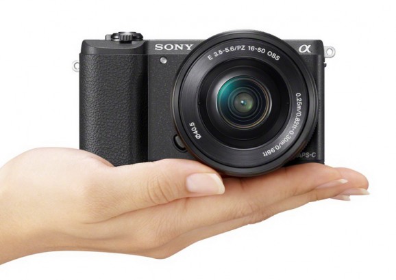 Sony A5100 in hand