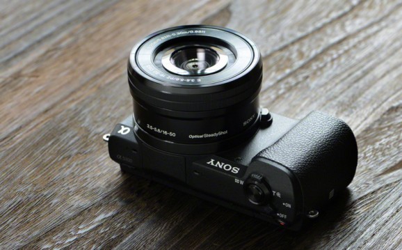 Sony A5100 on table
